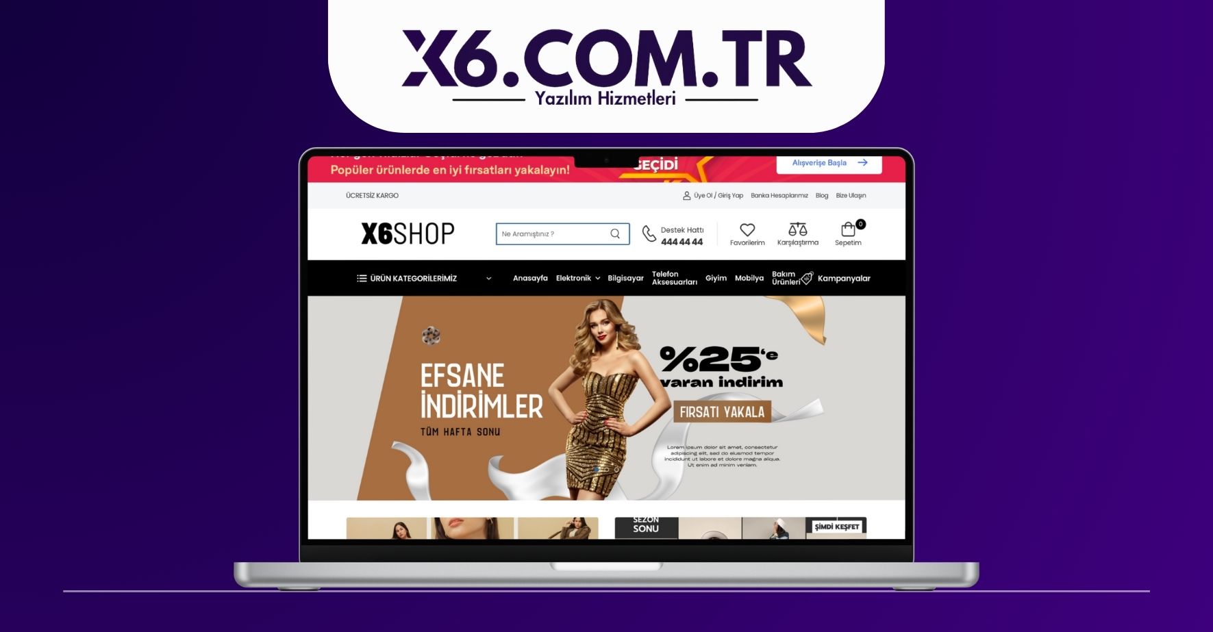 14 Temalı E-Ticaret Yazılımı – X6shop